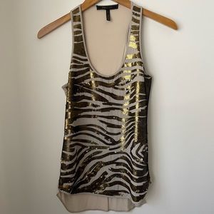 BCBGMaxAzria animal print sequin tank top